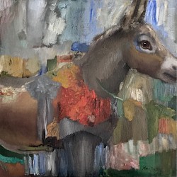 Esel, 2011,  Öl auf Leinwand, 80 x 80 cm
