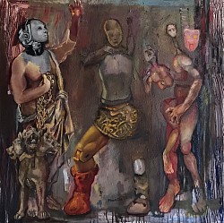 K, 2022, Öl und Tempera auf Leinwand, 80 x 80 cm