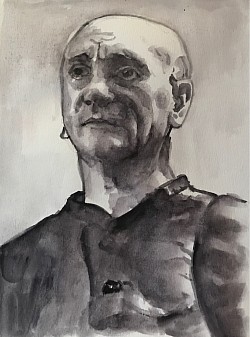 Schauspieler, 2025, Aquarell auf Papier, 40 x 30 cm