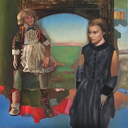 Puppe, 2024, Öl auf Leinwand, 80 x 80 cm