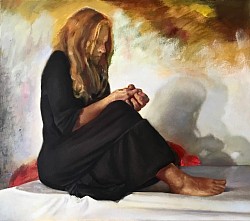 L., 2024, Öl auf Leinwand, 70 x 80 cm