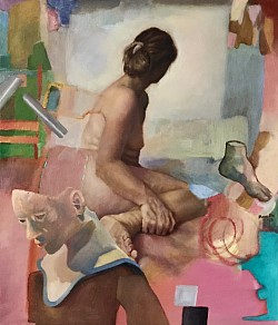 Mensch/Mensch, 2023, Öl auf Leinwand, 70 x 60 cm