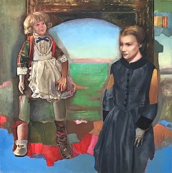 Puppe, 2024, Öl auf Leinwand, 80 x 80 cm