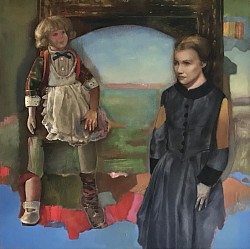 Puppe, 2024, Öl auf Leinwand, 80 x 80 cm